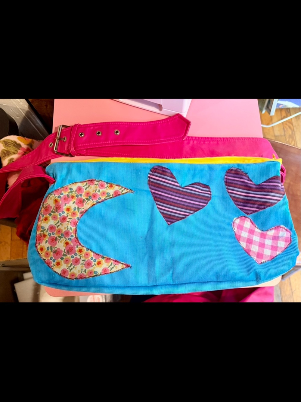 Handmade corduroy crossbody bag